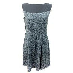 ナチュラルビューティー NATURAL BEAUTY ワンピース Aライン ひざ丈 ノースリーブ 総柄 40 グレー /RT