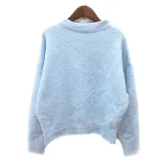ザラ ZARA ニット セーター ハイネック 長袖 M 水色 ライトブルー /MN