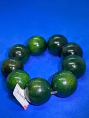 稀少品 金絲猫眼・緑奇楠 30mm手串 84g（自然痕あり）5735-3/4