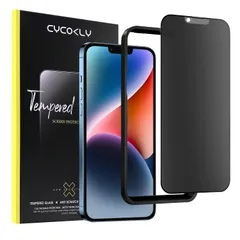 CYCOKLY iPhone 16e/iPhone14/iPhone13/iPhone13pro用 ガラスフィルム 覗き見防止 アンチグレア 強化ガラス 液晶保護フィルム サラサラ感 ガイド枠付き 防塵設計（6.1インチ）