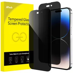 JETech iPhone14ProMax 6.7インチ用 (14 Pro Max) プライバシーフィルム 全面保護 覗き見防止 強化ガラスフィルム 隅々までカバー ケースに干渉なし 2枚セット