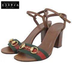 GUCCI グッチ シェリーライン ホースビット サンダル シューズ レディース ブラウン 36 1/2 36 1/2