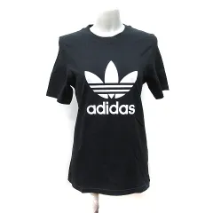 アディダス adidas Tシャツ カットソー 半袖 XS 黒 ブラック /YI