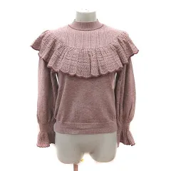 リリーブラウン Lily Brown ニット カットソー フリル 長袖 F 紫 パープル /MS