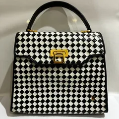 ☆BALLY バリー  ハンドバッグ 編み込み レザー 黒×白