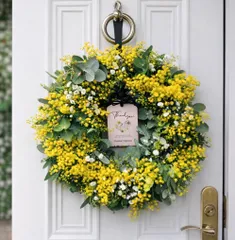 【むっしゅー*様専用】　ミモザリース　35cm