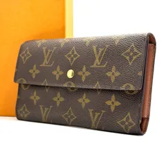 【原点回帰の王道】 　LOUIS VUITTON　三つ折り財布 ポルトトレゾールインターナショナル モノグラム 長財布 多収納　ブラウン