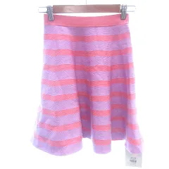 マーキュリーデュオ MERCURYDUO フレアスカート ミニ ニット ボーダー F ピンク /AU