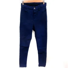 シューラルー SHOO・LA・RUE パンツ デニム ジーンズ スキニー ロング S 紺 ネイビー /RT