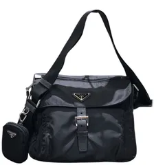 プラダ PRADA Re-Nylon ショルダーバッグ 1BD994 ブラック ナイロン/レザー レディース ショルダーバッグ