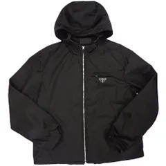 Th675381 プラダ フード付 Re-Nylon ブルゾンジャケット SGB685S211 ブラック サイズ52 PRADA 超美品 PRADA 中古