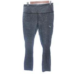 プーマ PUMA ランニングウェア パンツ レギンス スパッツ 切替 メッシュ 総柄 プリント L グレー /AU