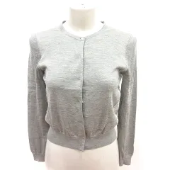 アナイ ANAYI カーディガン ニット 長袖 絹 シルク 38 グレー /RT