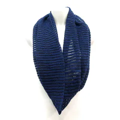 ケーティー キヨコ タカセ  K.T KIYOKO TAKASE ストール マフラー スヌード ニット ボーダー ウール 紺 ネイビー /AU