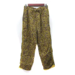 フリークスストア FREAKS STORE テーパードパンツ ペイズリー柄 M 黄色 イエロー 茶 ブラウン /YI