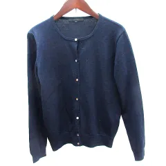 アナイ ANAYI ニット カーディガン ウール 長袖 38 M 紺 ネイビー /AU