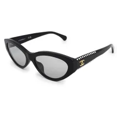 シャネル A71669 ココマーク ラインストーン キャットアイ ブラック ゴールド ライトグレーレンズ 眼鏡 メガネ アイウェア サングラス CHANEL（中古）