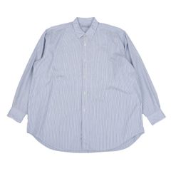 コルニエ RAW SILK/GIZA STRIPE SHIRTS｜BLUE S - メルカリ
