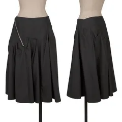 トリココムデギャルソンtricot COMME des GARCONS 樹脂加工コットンタックデザインスカート チャコールM