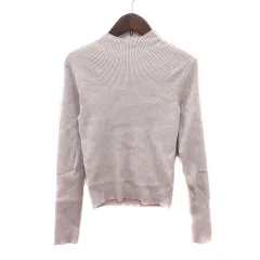 マーキュリーデュオ MERCURYDUO ニット カットソー ハイネック 長袖 リブ F グレージュ /MN