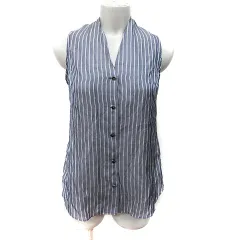 イエナ IENA シャツ ブラウス ノースリーブ ストライプ グレー /YI