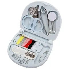 裁縫セット ソーイングセット 携帯式 ミニ裁縫道具 二層設計 手縫い針 6色縫い糸 人気裁縫セット 操作に便利です 旅行者/サラリーマン/初心者/DIYのファンやキャンプ/旅行愛好者/家庭用 子供用 男女兼用 裁縫道具 収納ケース付き 1セット 水色