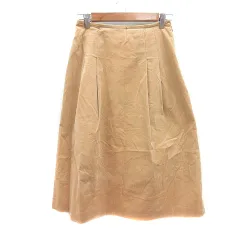 キース KEITH フレアスカート ミモレ ロング ベロア 38 M ベージュ /MN