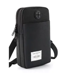 多機能スマホケース大容量ショルダーストラップ付きショルダーストラップ付属品バッグ防水保管小物登山、旅行、徒歩などのアウトドアに最適（ブラック）