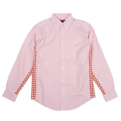 ジュンヤワタナベマン コムデギャルソン×ブルックスブラザーズJUNYA WATANABE MAN COMME des GARCONS チェック切替ボタンダウンシャツ ピンク他M