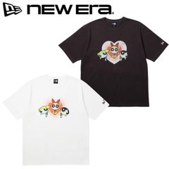 신품 NEWERA 뉴에라 정규품 반소매 T셔츠 반소매 T셔츠 티셔츠 파워 퍼프 걸즈 PPG 콜라보레이션 캐릭터 상품 Y2K 유니섹스 맨즈 레이디스 작은 사이즈 S사이즈 화이트 화이트 스미크로