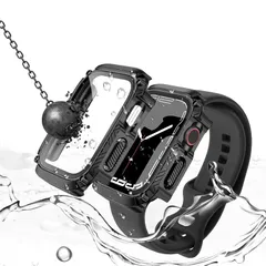 9/8/7 Watch Watch Apple Apple 傷防止 耐久性 45mm対応 全面保護 ケース ケース アップルウォッチ カバー 用 watch apple 一体型 ガラスフィルム 水泳・スポーツ専用 バンド IP68完全防水 防水ケース 45mm