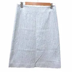 アンタイトル UNTITLED 台形スカート ひざ丈 ツイード 2 M 水色 ライトグレー /YK