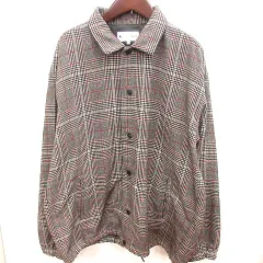 グローバルワーク GLOBAL WORK ジャケット ステンカラー 総裏地 総柄 XL 茶 ブラウン /RT