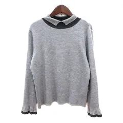 ダナパリ DANAPARIS ニット カットソー 長袖 リブ ウール 11 L グレー /MN