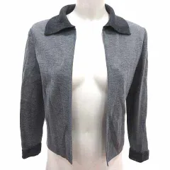 キミジマブティック KIMIJIMA BOUTIQUE カーディガン ニット ステンカラー 前開き 長袖 ウール 38 M グレー /YK