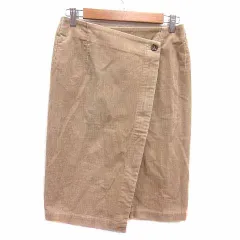 グリーンレーベルリラクシング ユナイテッドアローズ green label relaxing ラップスカート タイト ひざ丈 コーデュロイ 38 M ベージュ /YK