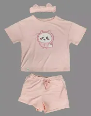 【中古】衣料雑貨 ちいかわ ラウンジヘアバンドセット(半袖＆ショートパンツ) ピンク Lサイズ 「GU×ちいかわ なんか小さくてかわいいやつ」