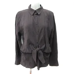 ザラ ZARA シャツ ブラウス 長袖 茶 ブラウン /YI