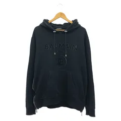 【中古】BALMAIN サイドジップ プルオーバーパーカー XXL ブラック バルマン[66]のサムネイル