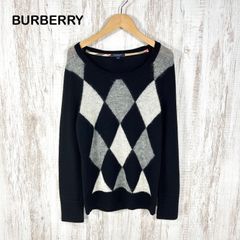 美品☆バーバリーロンドン タートルニット ノバチェック アンゴラ 半袖