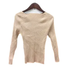 イネド INED ニット カットソー 長袖 リブ 9 M ベージュ /MN