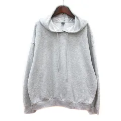 シーイン SHEIN パーカー プルオーバー プリント 長袖 スウェット地 オーバーサイズ L グレー /MN ●RY