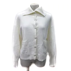 カワイオカダ Kawai Okada カーディガン ニット 長袖 M 白 ホワイト /YI