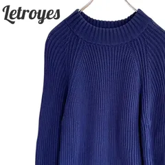 Letroyes ルトロワ ネイビー メンズ トップス ニット セーター 長袖 リブ編み ユニセックス 【Sサイズ】967KZのサムネイル