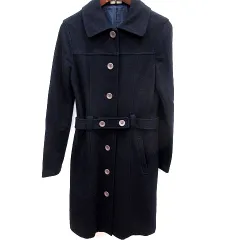 フィフスクラブ 5TH.CLUB コート ステンカラー 総裏地 ウエストマーク ウール 紺 ネイビー /RT