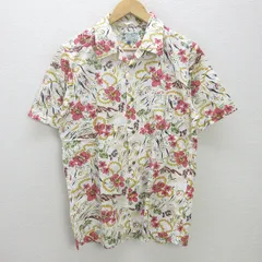 K■イーストボーイ/EAST BOY MEN ハイビスカス柄 半袖コットンアロハシャツ【L】MENS■71【中古】のサムネイル