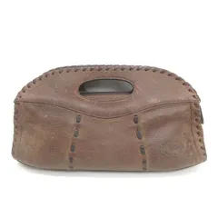 K■イビザ/IBIZA 裏地花柄 本革レザー ハンドバッグ 茶 BAG LADIES■31【中古】