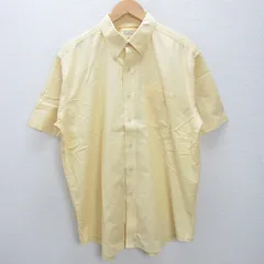 K■エルエルビーン/L.L.bean 半袖BDオックスフォードシャツ【L】黄/MENS■70【中古】