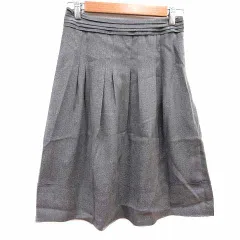 23区 オンワード樫山 フレアスカート ひざ丈 フェイクスエード 36 S グレー /YK ●RY