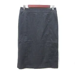 セオリーリュクス theory luxe タイトスカート ミモレ ロング ストライプ ウール 42 XL グレー /YI